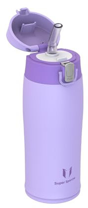 Super Sparrow Botella Agua Acero Inoxidable, Botella de Agua Deportiva con Pajita - 350ml - Botella Termica - Botella Agua Niños Sin BPA, para Deporte, Viaje, Oficina