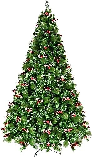 RajoNN Weihnachtsbaum, Dekoration, Fichte, Tannenzapfen, umweltfreundlich, faltbar, Weihnachtsbaum, vordekoriert, künstlicher Chr-Weihnachtsbaum (grün, 240 cm), modisch