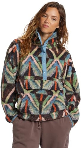 Billabong Women's Switchback Pullover Fleece Jacket, Black Multi 1, XL