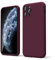oakxco for iPhone 11 Pro Phone Case Liquid Silicone, Thin Slim Soft Rubber Gel TPU Plain Simple Cover for Women Girl Cute, Matte Solid Color, Burgundy Plum Wine