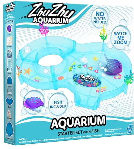 John Adams Zhu Zhu Pets | Zhu Zhu Aquarium-Figur von 8 Starterspielset mit Fischen | Elektronische Haustiere | ab 4 Jahren