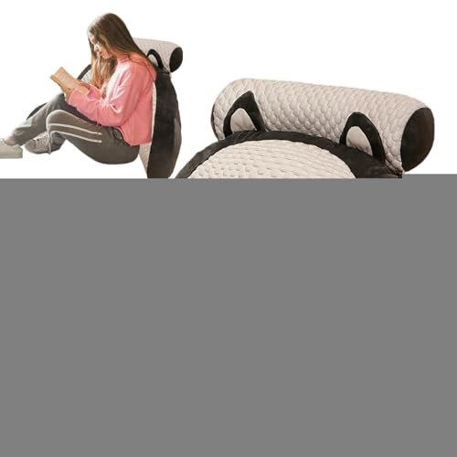Rückenkissen, Rückenstützkissen mit abnehmbarer Nackenrolle, ultra-bequemes, entspannendes Sit-Up-Kissen, geschreddertes Bettkissen, Rückenkissen zum Sitzen im Bett, Lendenkissen zum entspannten