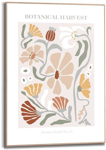 REINDERS Gerahmtes Bild, Botanical Harvest, Wohnzimmer, Poster, Wanddeko, Room Decor, MDF, Mehrfarbig, 70x50cm