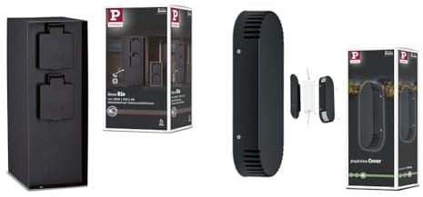 Paulmann 94313 Outdoor Steckdosensäule RIO 4 fach & 939.04 Outdoor Plug & Shine Cover Kunststoff 93904 Trafobox Aussenleuchten Zubehör