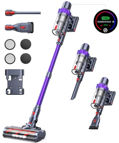 Buture Pro VC70 Aspiradora sin Cable, 450W/38KPa con Modo Automático, Pantalla Táctil, Silenciosa hasta 55 Minutos, Cepillo Anti-enredos para Pelo de Mascotas/Alfombras/Suelos Duros, Ligera