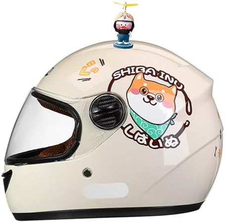 GNIUBBDB Integralhelm für Kinder, Motorradhelm, ECE-geprüft, Rollerhelm mit Sonnenblende und abnehmbarem Schal, Rollerhelm für Jungen und Mädchen von 3 bis 12 Jahren C-3,48-55CM