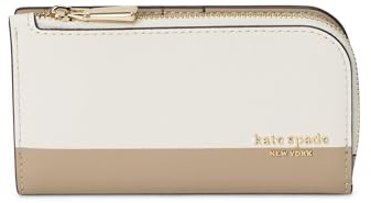 Kate Spade New York Devin Geldbörse für Damen, genarbtes Leder, klein, schmal, Bifold, Timeless Taupe Multi, Einheitsgröße