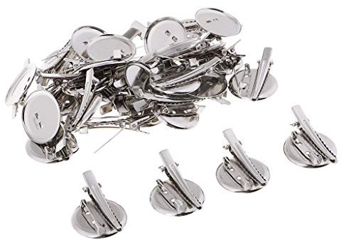 30 Stück Runde Brosche Basis Haarspangen Cabochon Blank Tray Brosche Pins 30mm