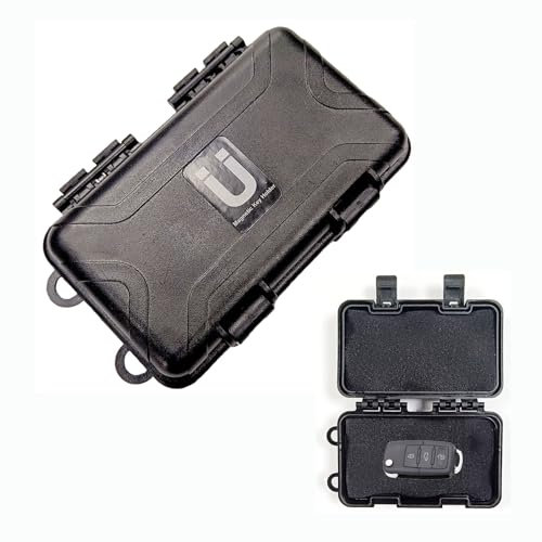 Magnetic Key Box for Under Car Hide a Key Outside Hidden Safe Stash Box Magnetic Key Holder Magnet Built In Outdoor Storage Solution for Securely Storing Small Items