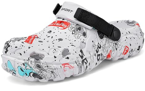 SECHRITE Zoccoli da uomo per sport atletici all'aperto slip-on con cuscino spiaggia antiscivolo sandali casa con cinturino posteriore regolabile - River Edge