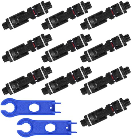 GTIWUNG 10 Paar Solarmodul-Endverbinder, Männlicher/Weiblicher Solar Power Distribution Box Stecker, Solarstecker 2,5/4/6/10mm² Photovoltaik PV,Solar- und Windkraftteile und -zubehör