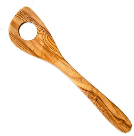 Cucchiaio Risotto in Legno d'Ulivo, 30 cm, Manico Lungo, Design Artigianale