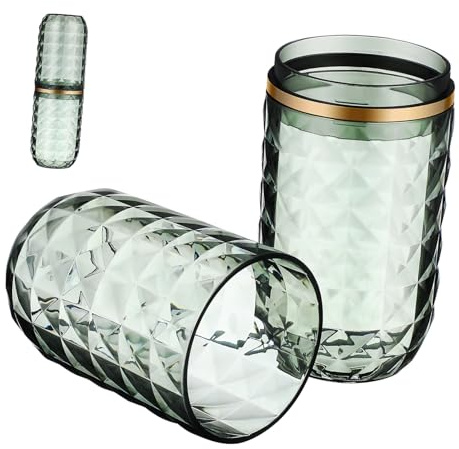 ERINGOGO Reise Zahnbürstenhalter Mit Deckel Wiederverwendbarer Zahnbürstenbecher Aus Robustem Material Faltbar Und Leicht Für Mundspülung Und Zahnpasta Kompakt Für Unterwegs