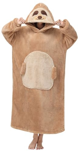 Xinlong Coperte con Cappuccio Animal Unisex Lungo Taglie Forti Panda Werable Blanket Hoodie Felpone con Maniche Indossabile per Divano TV Casa