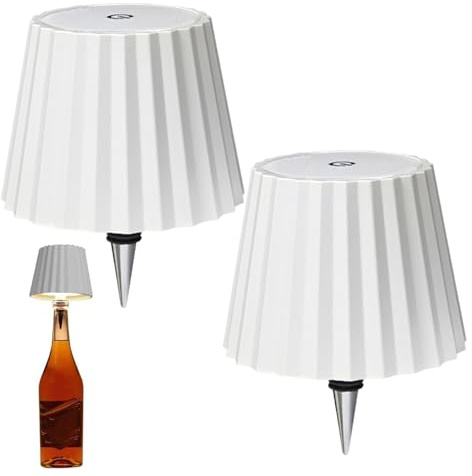Cerioll Flaschenlampe,LED Akku Flaschenlampe,2pc Flaschenleuchte,3 Farben Stufenlos Dimmbar,Lampe für Flaschenhals,Flaschenleuchte zum Stecken,Flaschenlicht,Aufladbar,Touch Control,für Innen/Außen (We