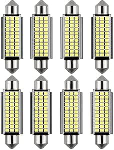 NAVESO LED Innenbeleuchtung Birne, 8 Stück 41MM Led Innenraumbeleuchtung Birne, 12V Ersatz Beleuchtung Innenraum, Einfach zu Verwenden, Kaltweiss