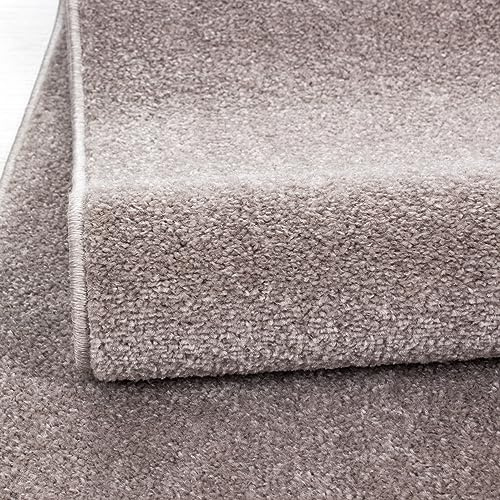 KADIMA DESIGN Wohnteppich Einfarbig Uni Pflegeleicht Waschbar Strapazierfähig Rund Beige 160x160 cm Wohnzimmer Oeko-TEX Schadstoffgeprüft Gekettelt Flur Esszimmer Diele Zertifiziert | Main