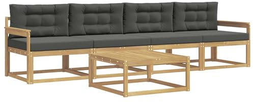 vidaXL Outdoor-Sofagarnitur mit Kissen 4 pcs Weiß und Anthrazit, Outdoor-Sofa-Set, modernes Gartenmöbel, modulare Sitzgruppe für Komfortables Entspannen im Freien