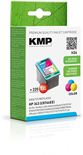 KMP Tintenpatrone passend für HP 343 (C8766EE) 3-farbig - H26 - für Deskjet 460c 460cb 460wbt 5740 5745 5940 6520 6540 6540d 6620 6840 9800 98... etc.