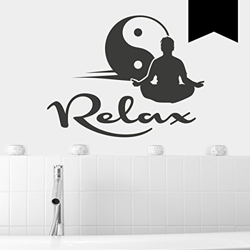 WANDKINGS Wandtattoo Relax Yin Yang 50 x 39 cm schwarz - erhältlich in 33 Farben