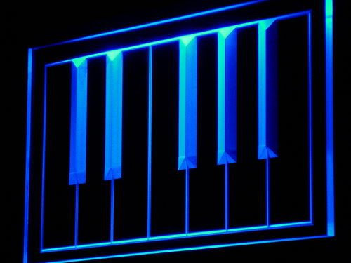 ADVPRO m016-b Piano keyboard Keys Bar Song Pub Neon Light Sign