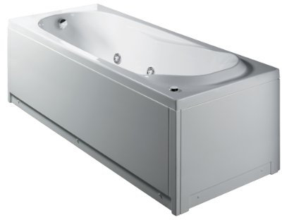 Gladh - vasca rettangolare con idromassaggio e pannello mod. milo cm. 160 x 70