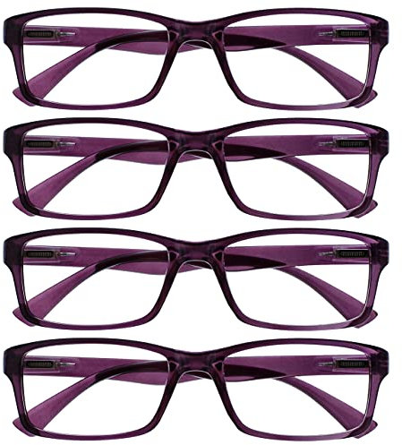 Die Lesebrille Unternehmen Lila Leser Wert 4er-Pack Herren Frauen UVR4092P +1,00