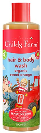 Childs Farm | Kids Hair & Body Wash | Organic Sweet Orange | Gently Cleanses | Suitable for Dry, Sensitive & Eczema-prone Skin | 500ml