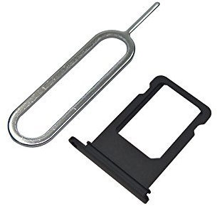 EMiEN SIM Card Tray Slot Holder Replacement for iPhone 7 Plus 5.5 Inch + SIM Card Tray Open Eject Pin (Jet Black)