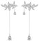 SLUYNZ 925 Sterling Silber Tropfen Ohrringe Kette für Damen Blumen Ohrringe Crawler Hochzeit Braut Ohrring(A-Silver)