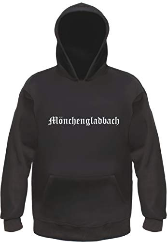 Mönchengladbach Kapuzensweatshirt - Altdeutsch - Bedruckt - Hoodie Kapuzenpullover XL Schwarz