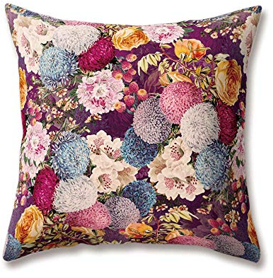 Hengjiang Weich Plüsch Kissen Floral Flower Rose Zitrone Orange Plant Leaf Druck 18 x 18/45 x 45 cm Überwurf Weich Plüsch Kissen für Home Sofa Bett Deko, Polyester, 05, 45 cm*45 cm