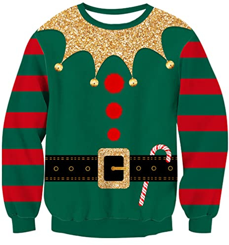 Goodstoworld Unisex Ugly Christmas Sweater Herren Weihnachtspullover Neuheit Dinosaurier Faultier Katze Strickmuster Damen Weihnachten Strickpullover S-XXL