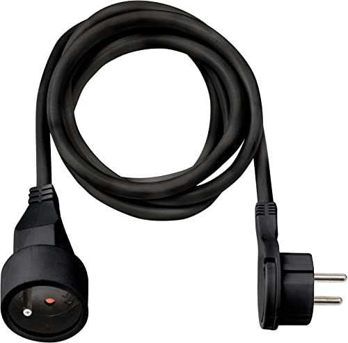 Brennenstuhl Rallonge 3m de câble avec fiche Plate (Utilisation en intérieur) 1161821013 Noir