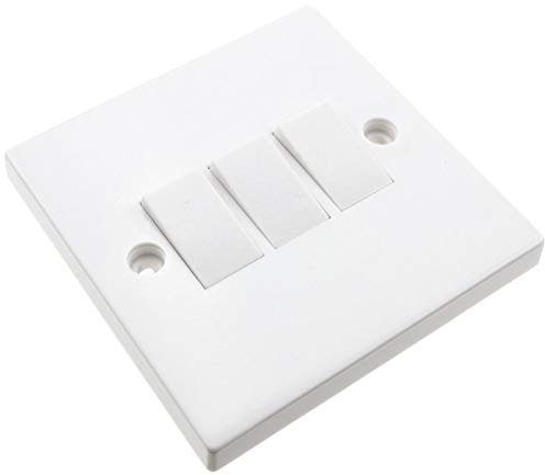 Electrical UK Domestic Household Luz 2 Manera Triple Luz Interruptor Blanco [Triple Switch 2 Way]