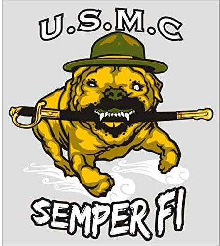 Sticker-Designs 10cm! Klebe-Folie Wetterfest Made-IN-Germany Marine Corps USMC Semper FI Running Bulldog UV&Waschanlagenfest Auto-Aufkleber Profi-Qualität! F1372