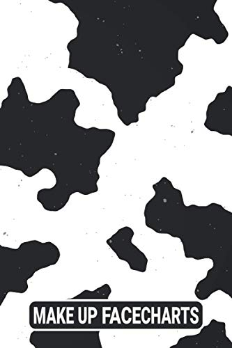 Make up Facecharts: Gesichtsvorlagen zu eintragen von Make Up Looks und den verwendeten Produkten | Deutsche Facecharts | Geschenkidee | Kuh Print Druck Cow