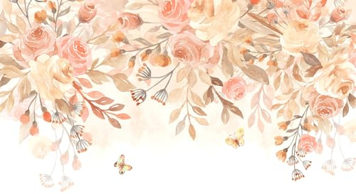 Wesmilewallpaper Carta Da Parati Moderna 3D Farfalla Di Fiori Della Pianta Dell'Acquerello Carta Da Parati Camera Letto Fotomurali Poster Giganti Da Parete Decorazione 300x210cm