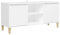 vidaXL TV Schrank mit Massivholz-Beinen Lowboard Sideboard Fernsehschrank Fernsehtisch TV Möbel Tisch Board HiFi-Schrank Weiß 103,5x35x50cm