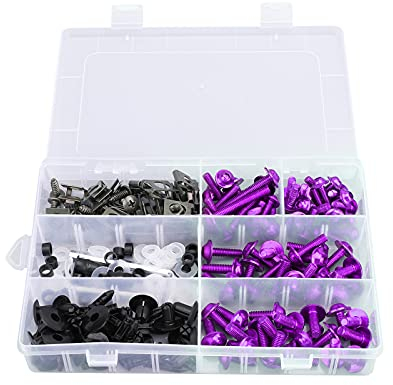 Topteng Verkleidungsschrauben Schrauben Kit passend für Yamaha YZF R6 R1 R25 R125 R3 T-MAX MT XJR, Lila