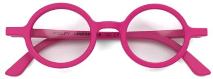 LONDON MOLE Brillen | Moley-Lesebrille | Runde Lesebrille | Coole Leser | Stilvolle Lesebrille | Herren Damen Unisex | Federscharniere | Rosa | + 1,5 Vergrößerung