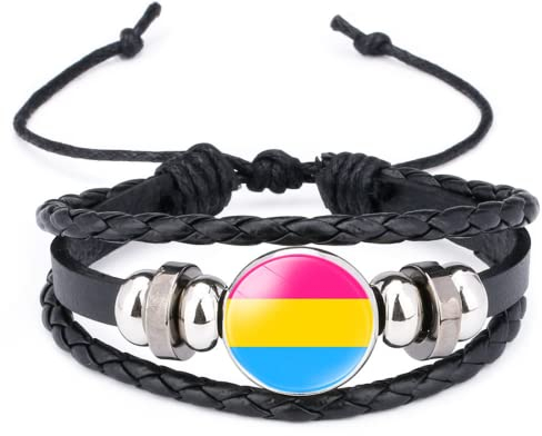 bangyao LGBTQ Zubehör Pansexuelle Stolz Armband mit Geschenkbox, Transgender Sachen Bisexuelle Gay lesbische Geschenke für Paar Männer Frauen Teen Valentinstag