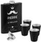 Maverton Flasque personnalisée de 200 ml pour lui - Portable Flasque pour voyageur - Set avec 4 verres à shot - Pour hommes - Whiskey Flacon pour anniversaire - Pour ami - Moustache