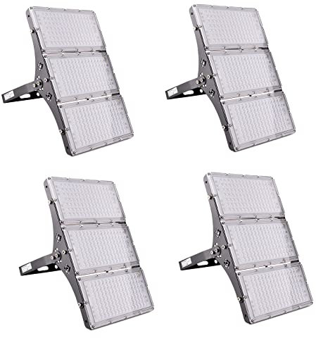 Focos LED Exterior 300W, Sararoom 30000LM Foco LED 3000K Blanco cálido Proyector LED Exterior, IP65 Impermeable Luces de Seguridad Lámpara de pared para Jardín Garaje Patio Césped Estadio Pasillo-4Pcs