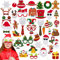 48 Stück Fotobox Accessires Weihnachten Foto Requisiten Foto Booth Weihnachtsdeko Partybrille Weihnachten Party Deko Selfie Zubehör