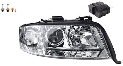 Johns, Scheinwerfer passend für Audi A6 4B 08/01-01/05 Rechts Leuchtmitt. + Stellmotor