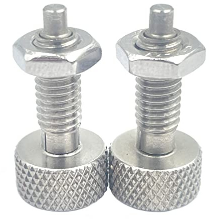 2PCS Retractable Spring Plunger, Stainless Steel Lock Out Handle Quick Release Pin M6 Retractable Spring Plunger with Knurled Handle