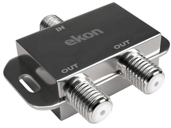 ekon Splitter-Splitter, Typ F, 3 Buchse, ideal für Fernseher, Smart TV, Decoder, Digitale terrestrische Satellit, Schüssel
