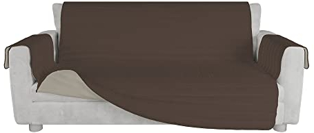 Italian Bed Linen TRENDY Sofabezug zweifarbig aus Mikrofaser, Braun/Creme, 3 Plätze