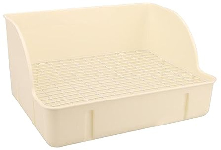 Colcolo Kaninchentoilette für Käfig, Töpfchentrainer, spritzwassergeschützt, Ecktoilette, Käfig, Toilette, Bettwäsche, Box für Chinchillas, Frettchen, Weiß